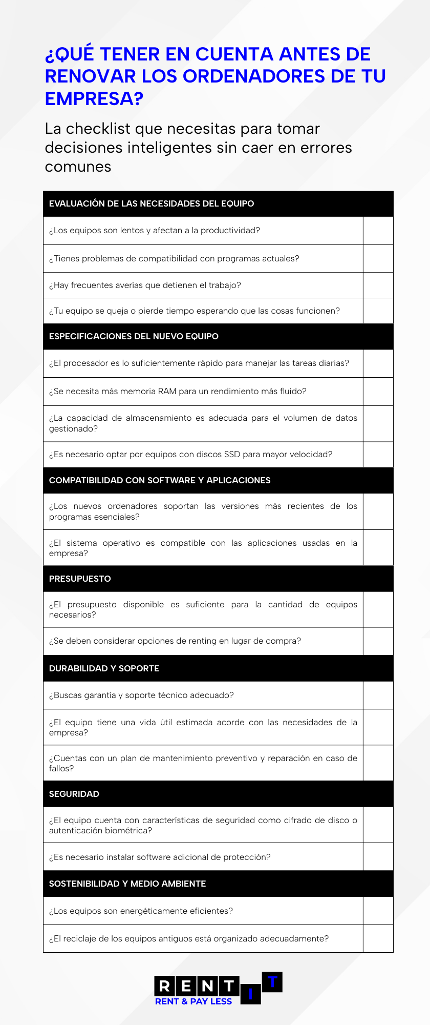 checklist para saber si tengo que renovar los ordenadores de mi empresa